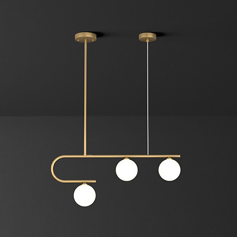 Glass Ball Shape Island Chandelier Light Modern Style Chandelier Lighting Fixture