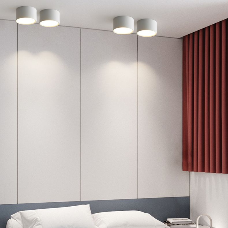 Moderne beknopte LED-plafondlamp smeedijzeren cilindrische inbouw met acrylkap