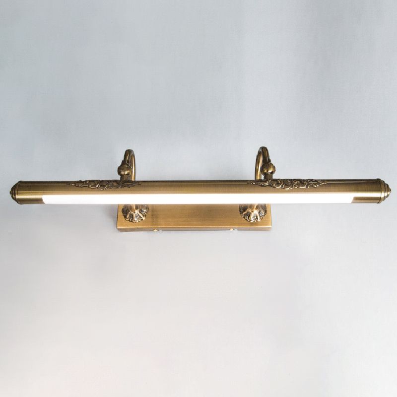 Simple Brass Mirror LED Wall Light Sconces with Acrylic Shade for Bathroom