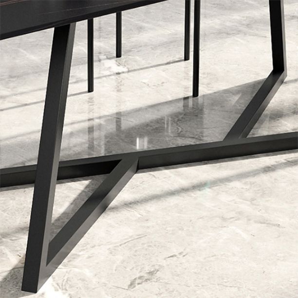 Black Stone Top Table Set for Home 1/2/5/6/7 Pieces Modern Dinette Set