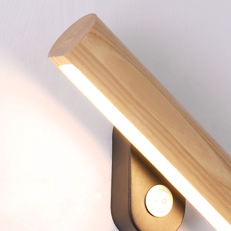 Modern Minimalist Style Linear Wall Mounted Light Fixture Wood Wall Mounted Lighting for Bedroom