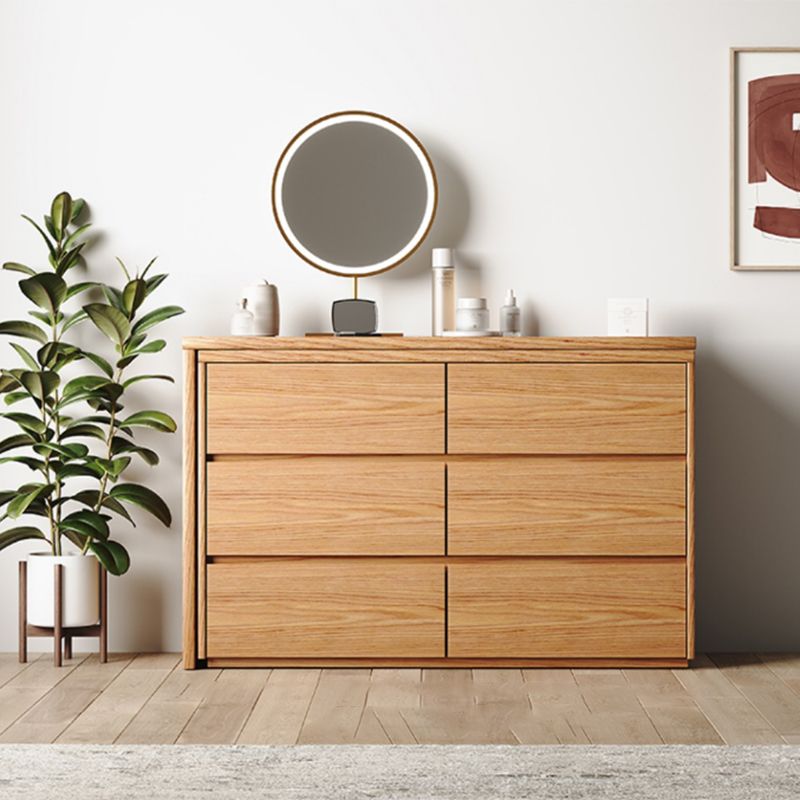 Contemporary Oak With Drawer Natural Mirror Bedroom Dressing Table