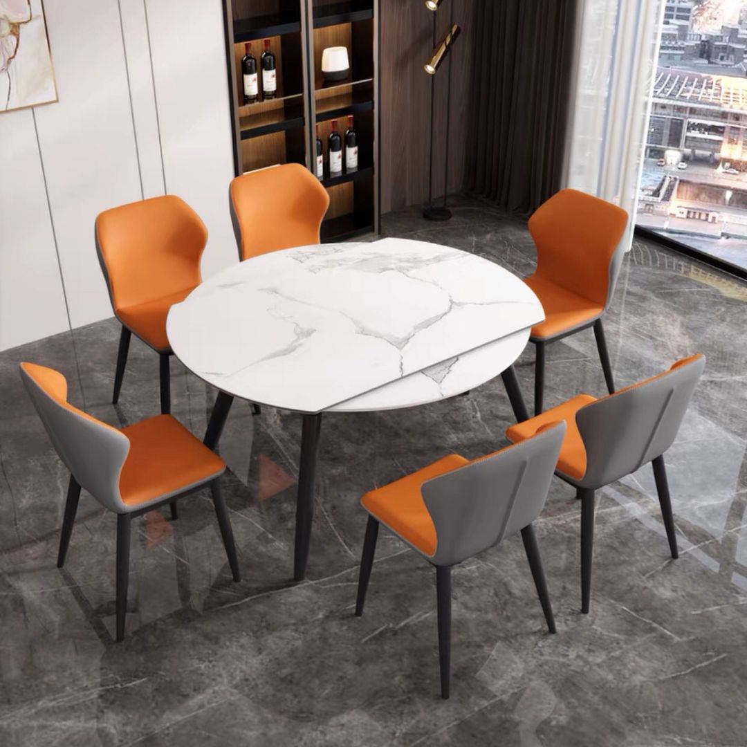 Modern Kitchen Sintered Stone Furniture of Standard Height Space-Saving Dining Room Table Set