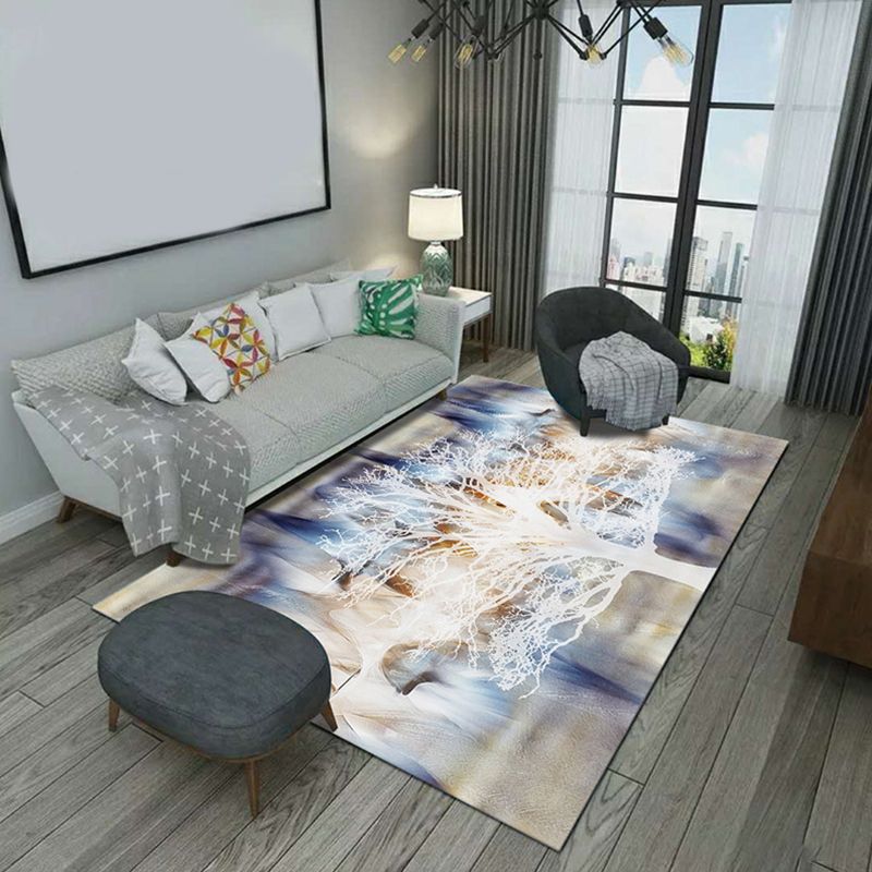 Unique Geometric Rug Multi-Color Modern Area Carpet Polypropylene Non-Slip Backing Easy Care Rug for Parlor