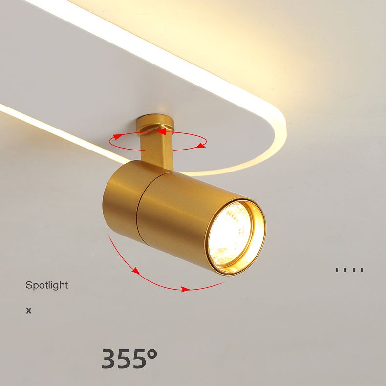 Indoor LED Semi flush plafond licht in moderne eenvoud metalen plafond armatuur met Oblong acryl schaduw