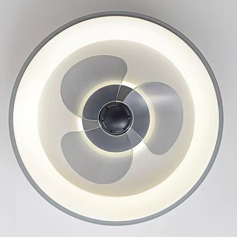Metal Geometric Ceiling Fan Lights Modern Style 2 Lights LED Flush Light