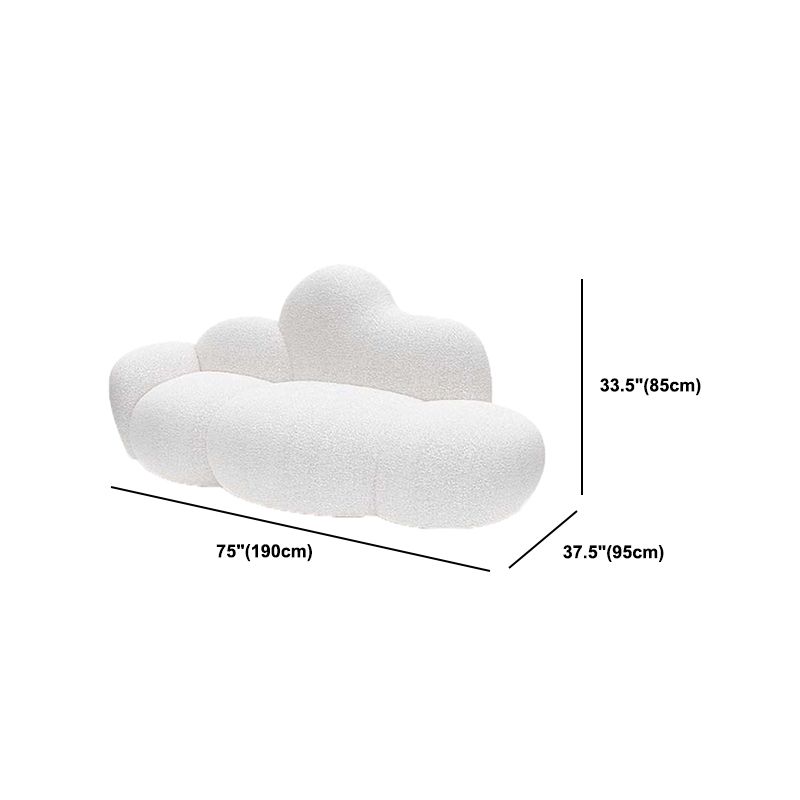 Contemporary Style Curved Sofa 33.46" H Armless Sofa in White