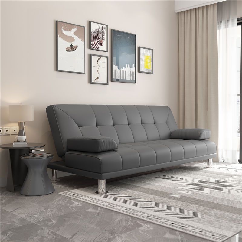 31.5"/34.6" H Faux Leather Pillow Top Arm Tufted Sofa Bed For Living Room