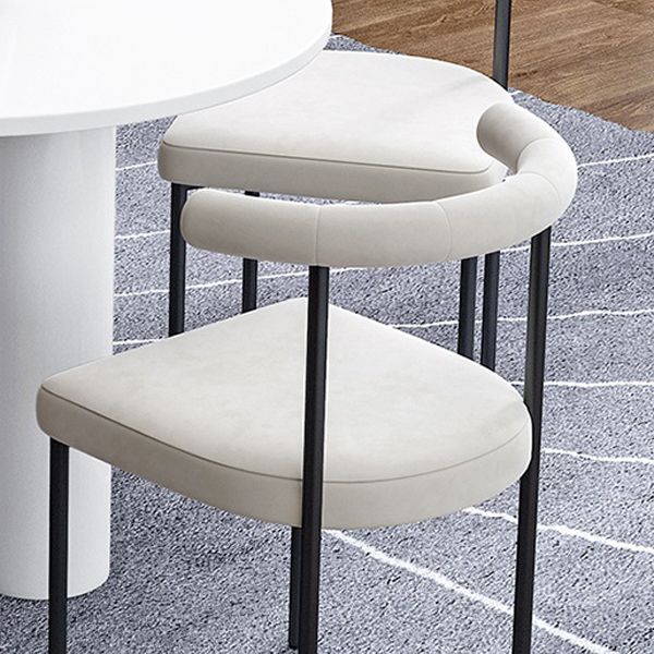 Modern Dining Side Chair Upholstered Armless Dining Chairs with Black Legs