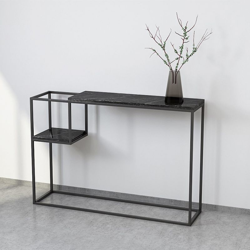 Stone Modern Console Table with Shelf, 31.49 inch Frame Console Table