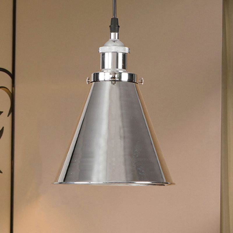 1 Cone à cône clair en forme de lumière suspendue industrielle Black / Brass Fer Pendante pour salle à manger