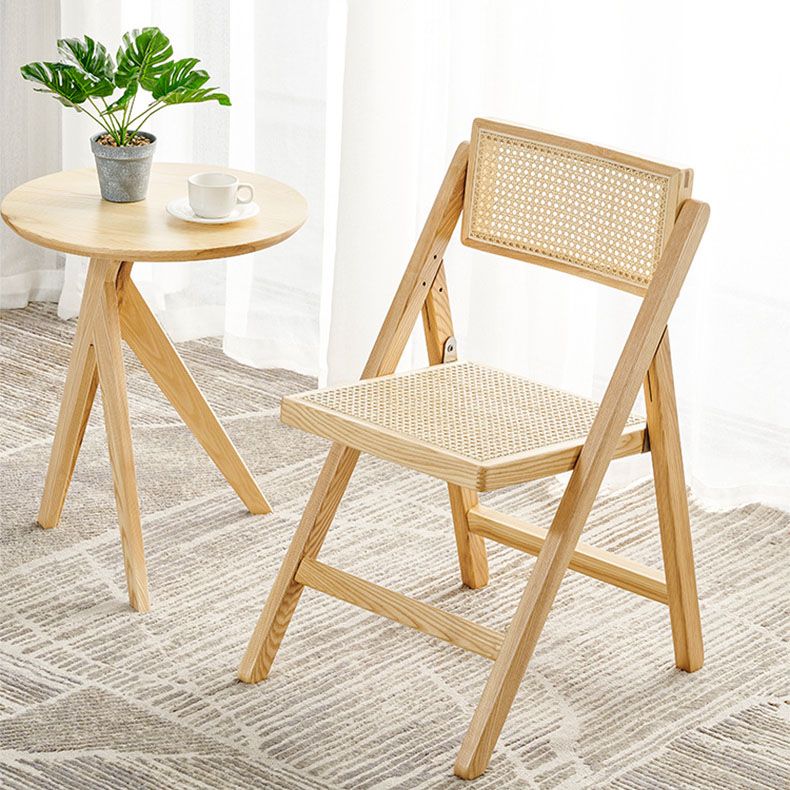Armless Chair Traditional Style Dining Folding Side Chair with Wooden Legs for Kitchen