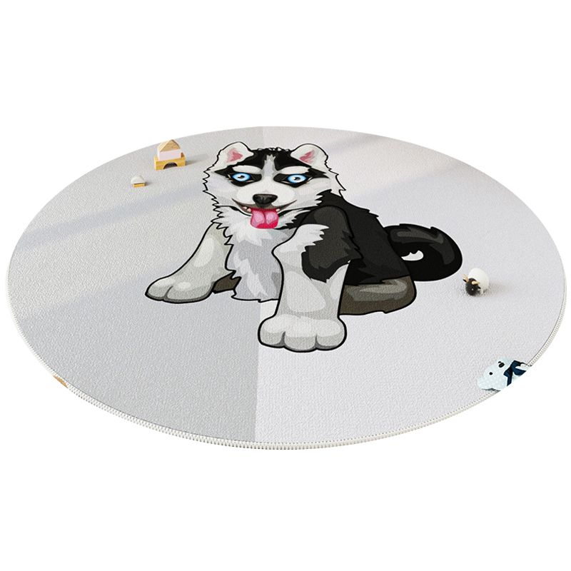 Modern Carpet Round Animal Printed Area Rug Non-Slip Backing Adult Polyster
