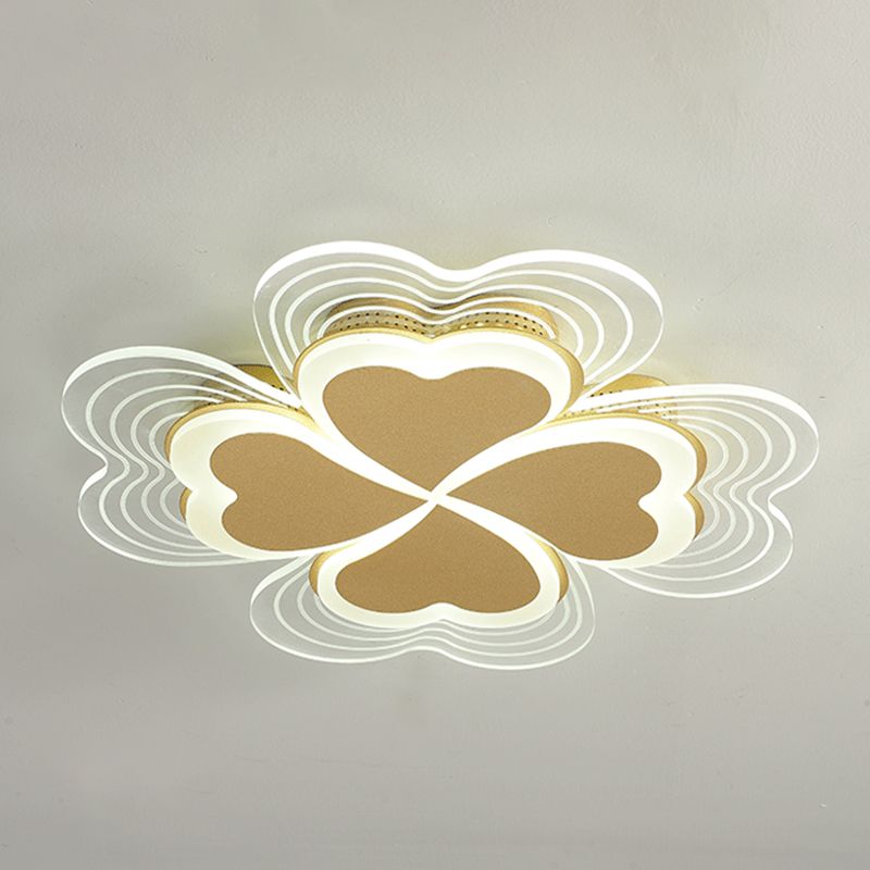 Acrylic Clover Ceiling Flush Mount Light Minimalistic LED Flush Mount Fixture for Bedroom