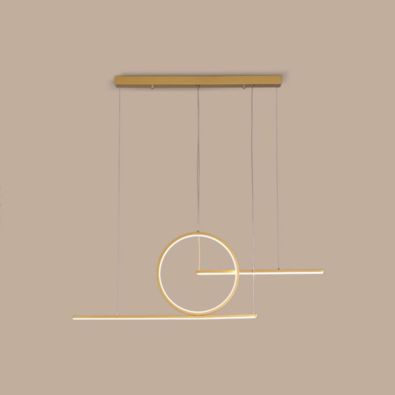 3 Light Linear Island Lights Contemporary Metal Island Light Fixture for Kitchen