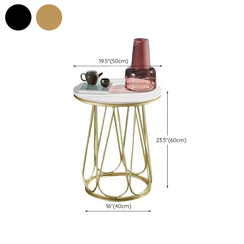 23.6" Tall Metal Frame Sled End Table Contemporary Side Table for Living Room