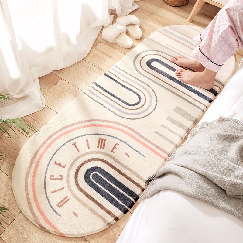 Relaxing Geo Print Rug Multi Colored Synthetics Area Rug Anti-Slip Machine Washable Carpet for Bedroom