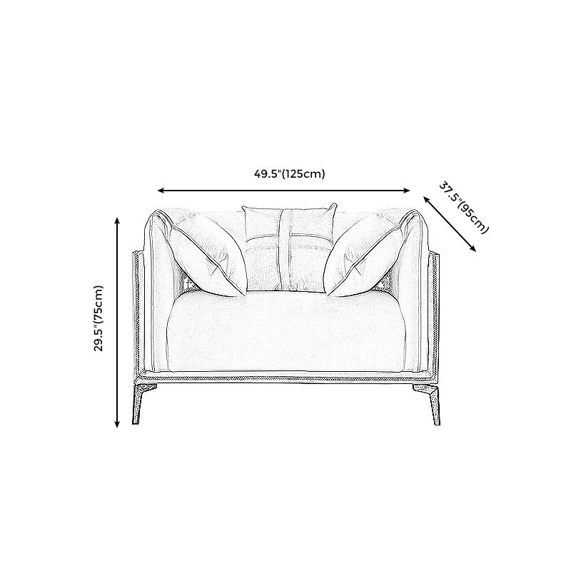 Modern Faux Leather Pillow Top Arm Sofa/Sectional Pillowed Back Cushions for Apartment