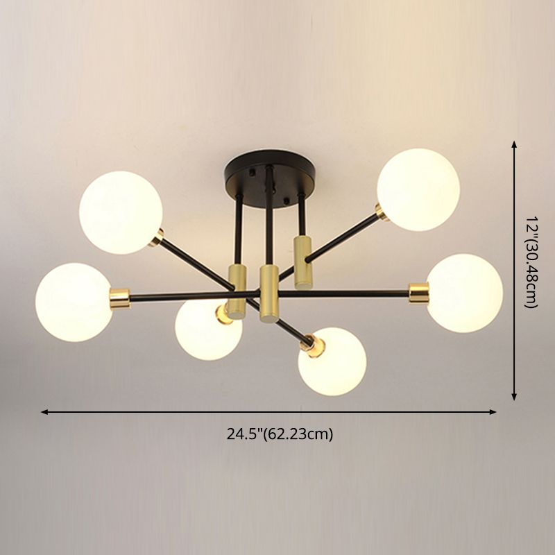 New Modern Transparent Glass Semi Flush Light Fixtures Bedroom Starburst Flush Mount Light