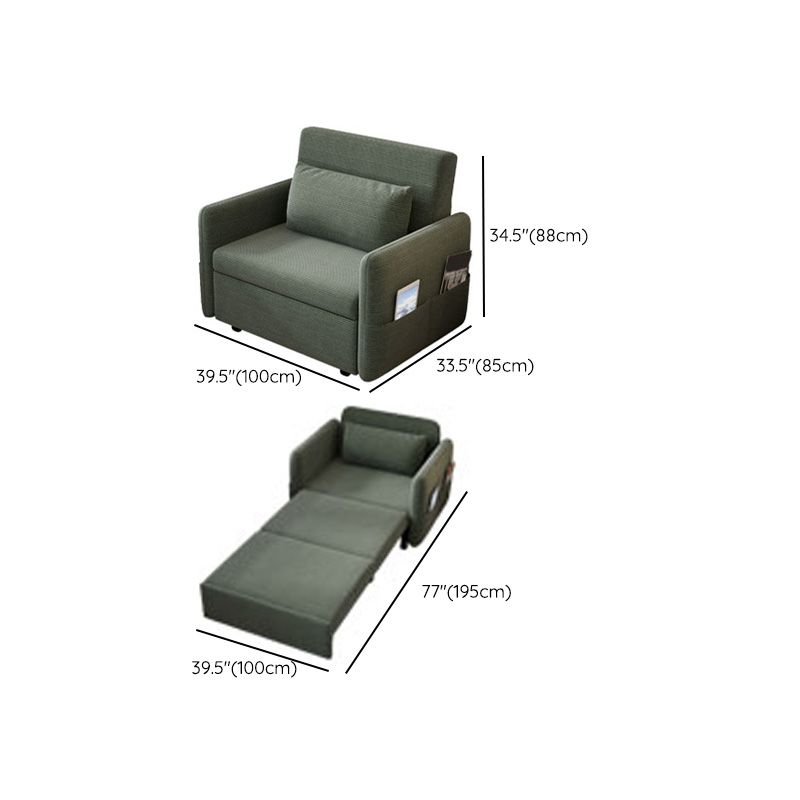 Glam Corduroy Pillow Back Sleeper Sofa Storage Sofa Bed in Green