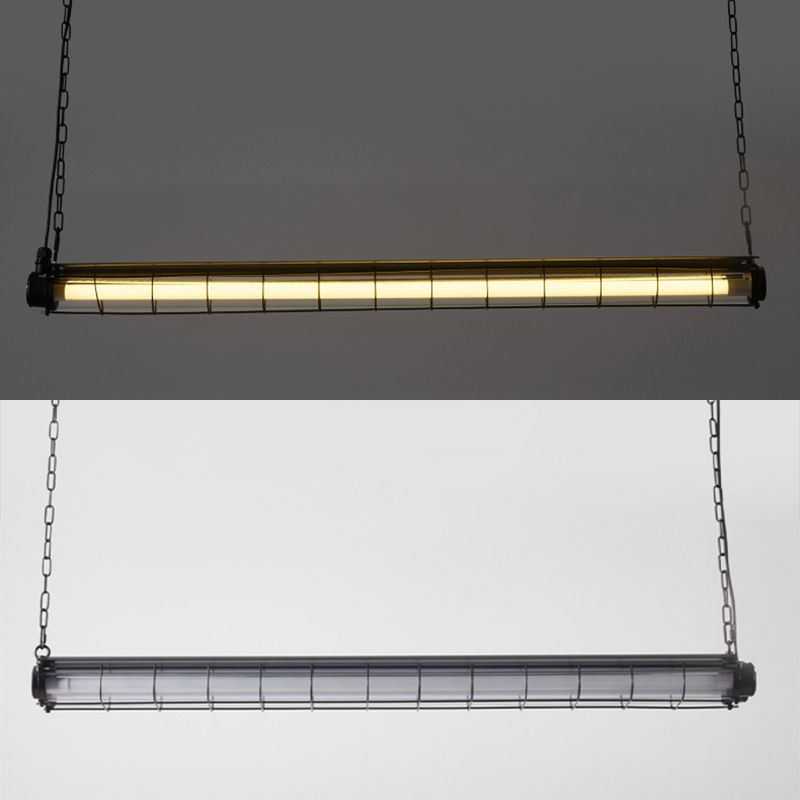 Industrial Style Iron Hanging Lamp Cylinder Shape Island Light for Dining Table