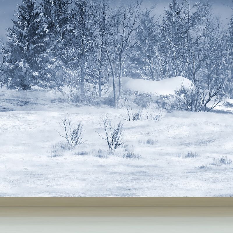 White Snowscape Mural Wallpaper Forest Contemporary Stain Resistant Wall Covering