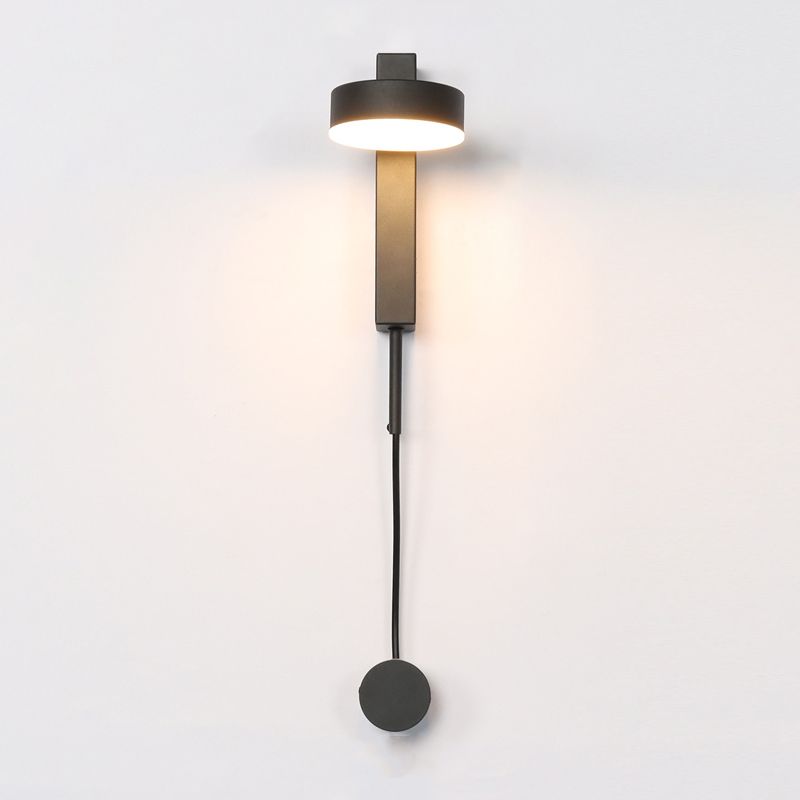 Round Shade Metal Wall Sconce Modern Style 1 Light Wall Mount Light Fixture