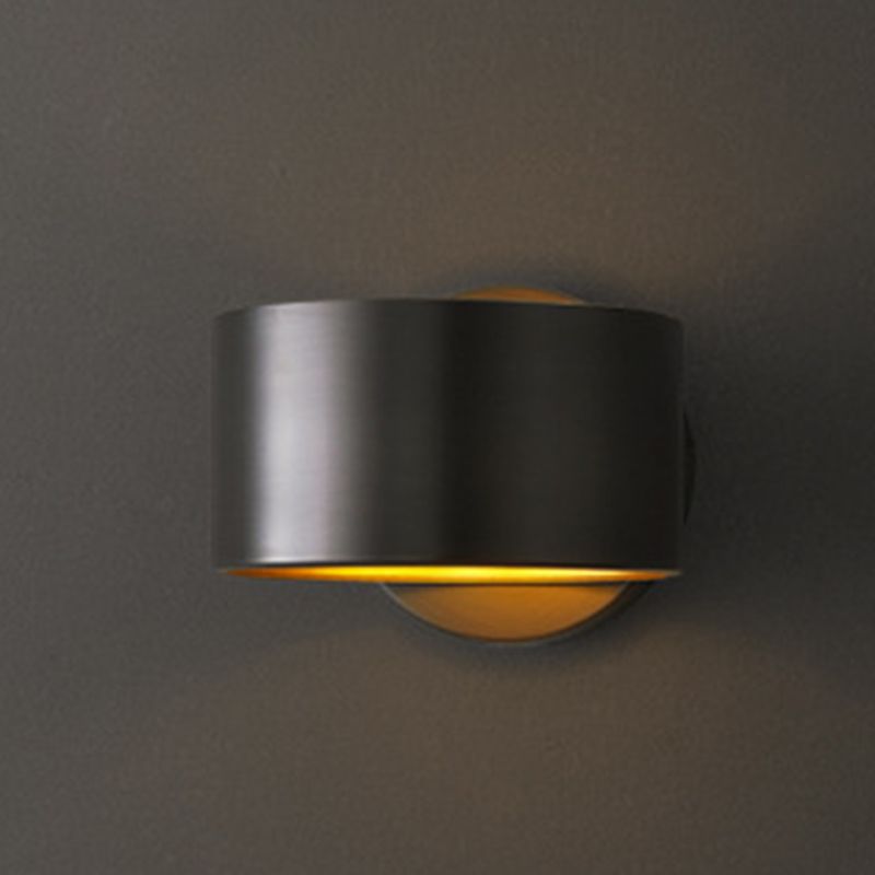 Solid Brass Drum 1 - Light Wall Sconce in Black / Gold Finish Wall Mounted Fixture
