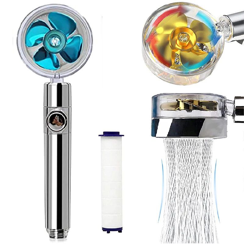 Plastic Handheld Shower Head Standard Round Spray Head with Swivel