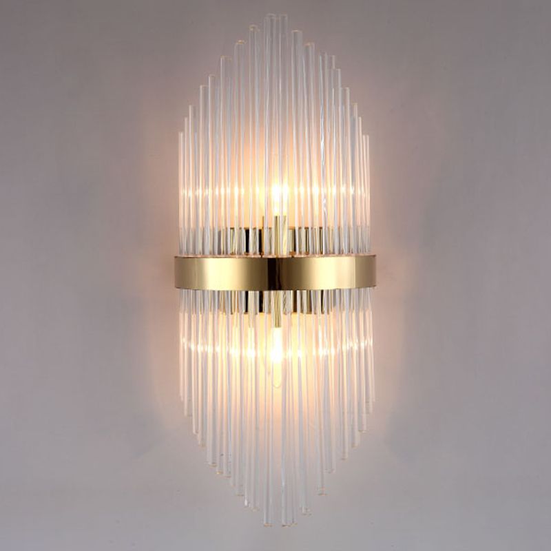 Clear Crystal 3 - Light Wall Mounted Sconce in Black / Gold Modern Wall Light