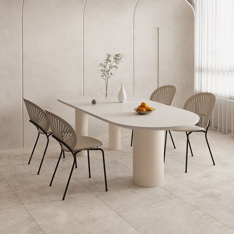 Free Form Table Modern Stone Top Dining Table with 3 Legs for Home