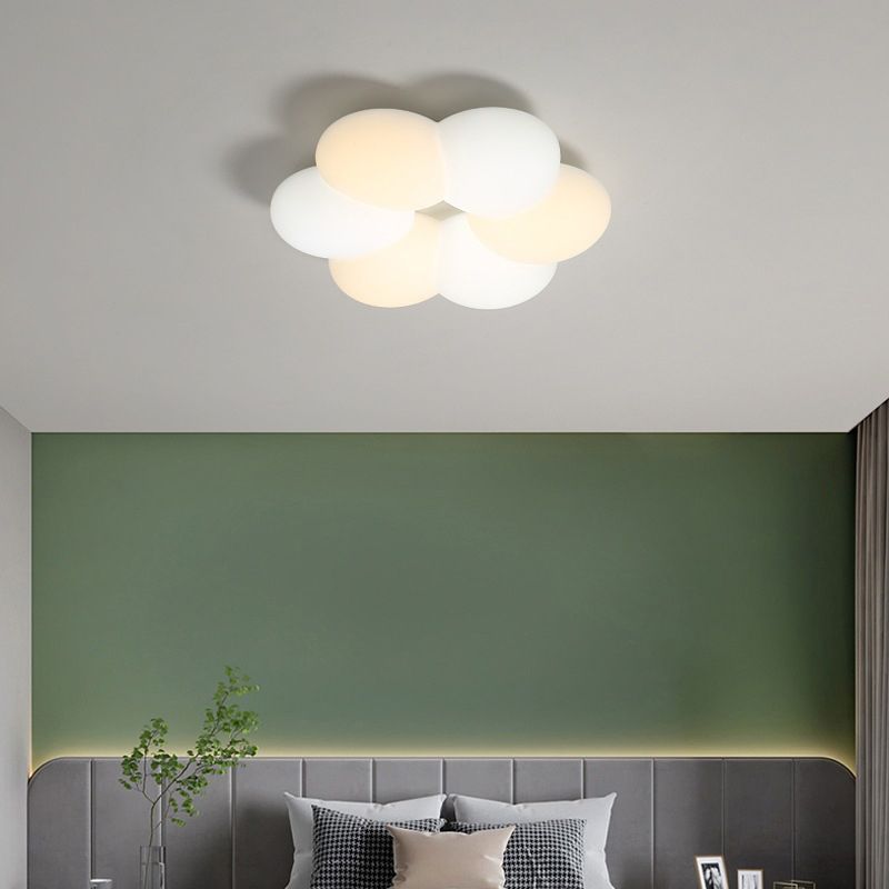 LED Ceiling Mount Light Modern Ceiling Light with Plastic Shade for Bedroom