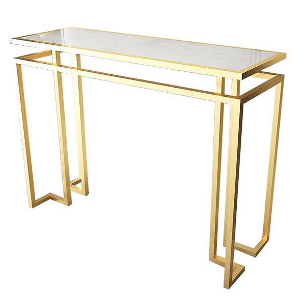 Glam Accent Table Antique Finish Sofa Console Table with Shelf