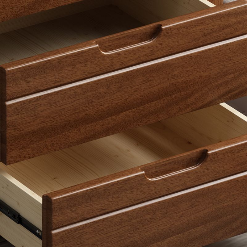 Rectangle Brown Walnut Accent Chest with Drawers Modern Chest