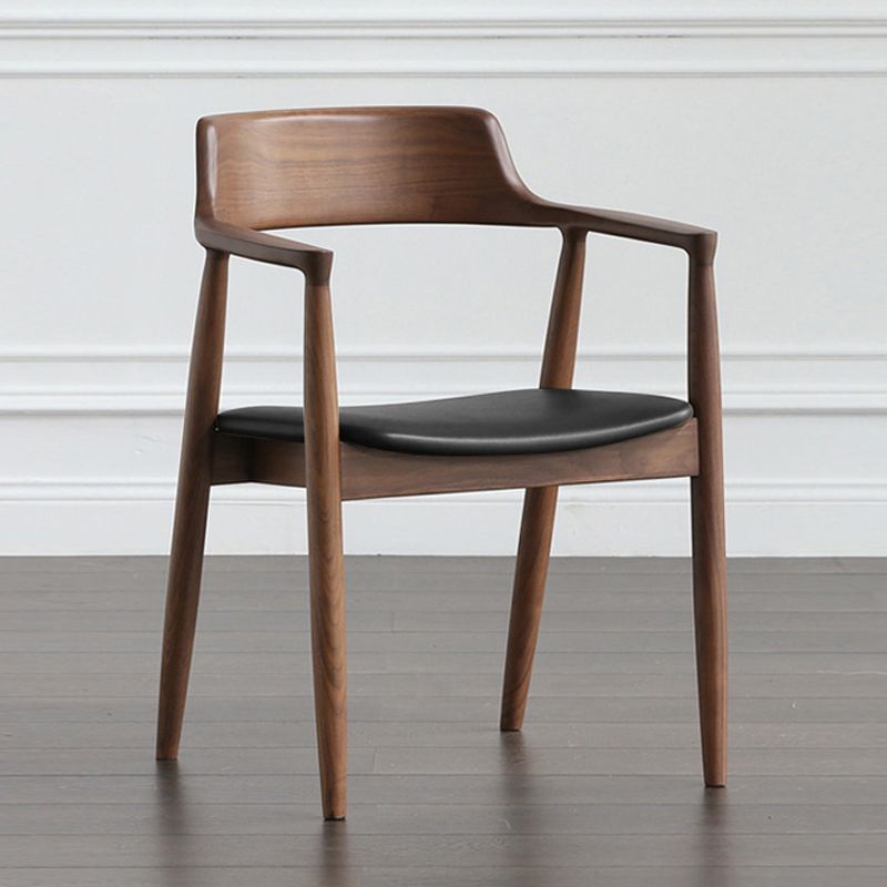 Contemporary Dining Chair 20'' Wide Open Arm Chair with 4 Wood Legs for Home