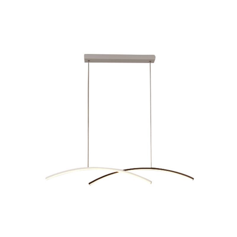 Accesorio de iluminación colgante de sala de estar sombreada LED Simplicidad colgante en blanco negro
