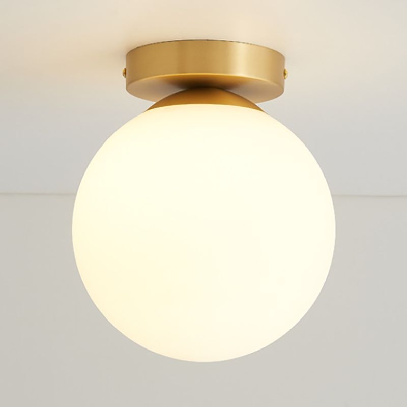 Plafonnier monté sur allée, plafonnier de style simple avec abat-jour en verre