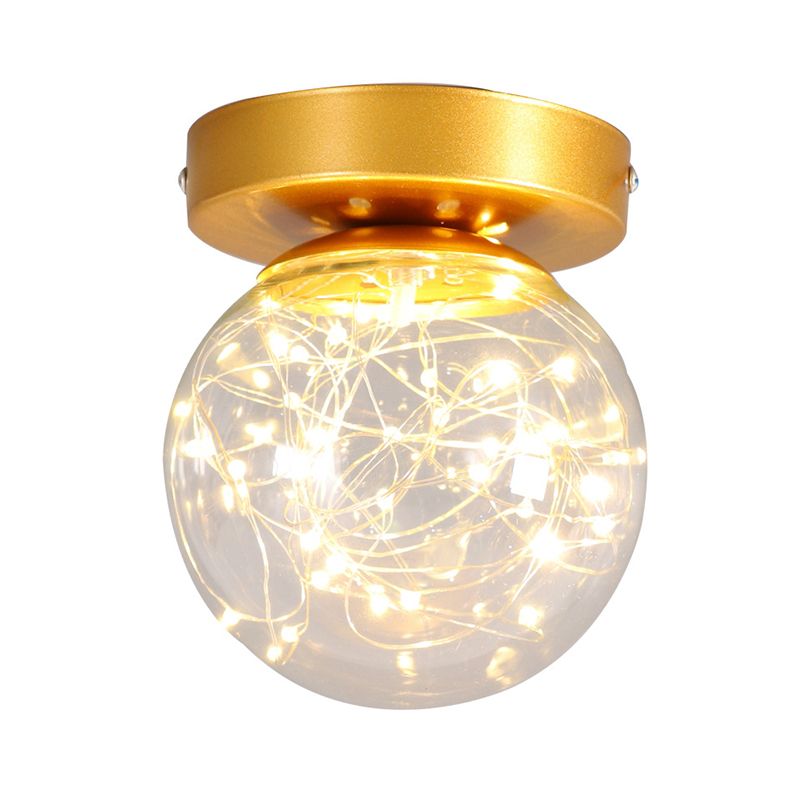 Luz de color de estrellado con forma de bola de cristal transparente LED de cristal del pasillo de cristal montado luz