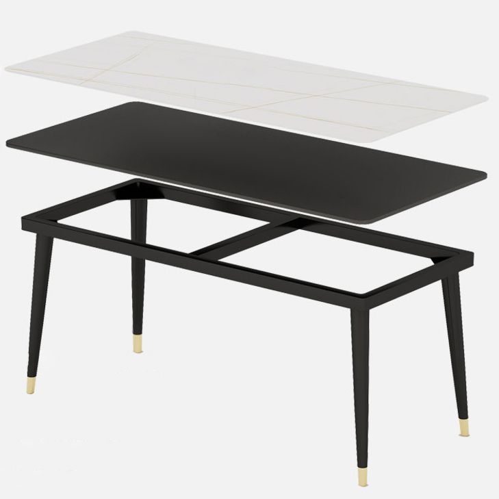 Tavolo da pranzo cucina a forma di rettangolo semplice con 4 gambe