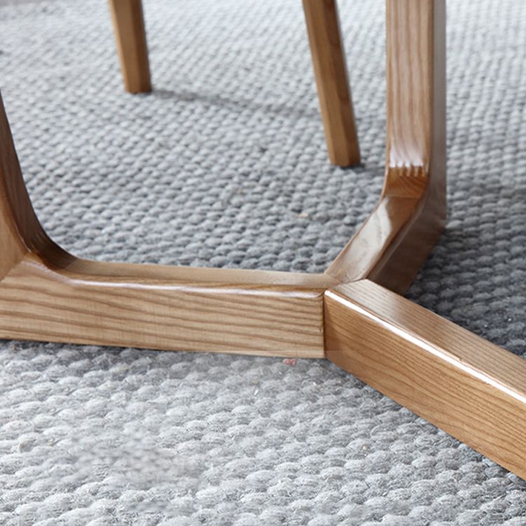 Modern Style Dining Table Sintered Stone Trestle Table with Wooden Base