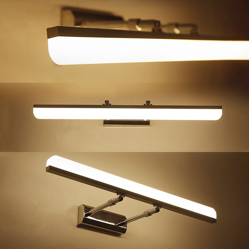 Aluminium LED Linear Wall Sconce in Modern Concise Style Stainless-Steel Extendable Wall Lamp with Acrylic Shade