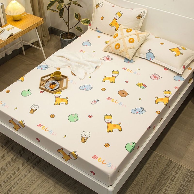 1-Piece Fitted Sheet Cotton Twill Fade Resistant Printing Soft Fitted Sheet