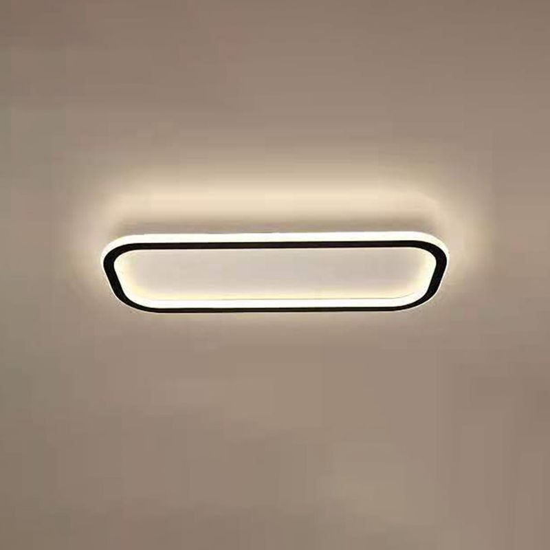 Plafonnier rectangulaire noir, éclairage de plafond moderne en aluminium à LED