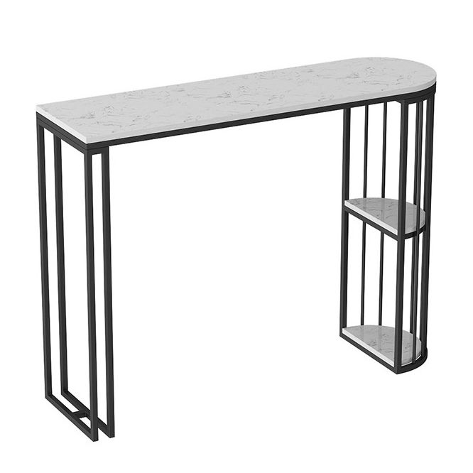 White Marble Bar Dining Table Glam Double Pedestal Bar Height Table