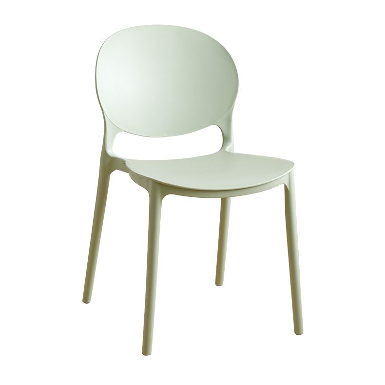 Plastic stapelbare armloze eetkamerstoelen open stoel met de achterkant (set van 4)