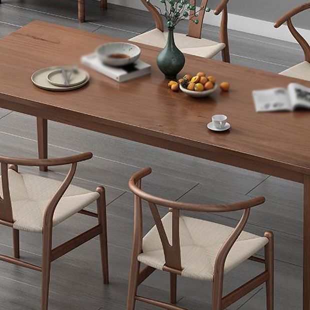 Modern 1/2/4/5 Pieces Rectangle Dining Set Solid Wood Kitchen Table with Chairs