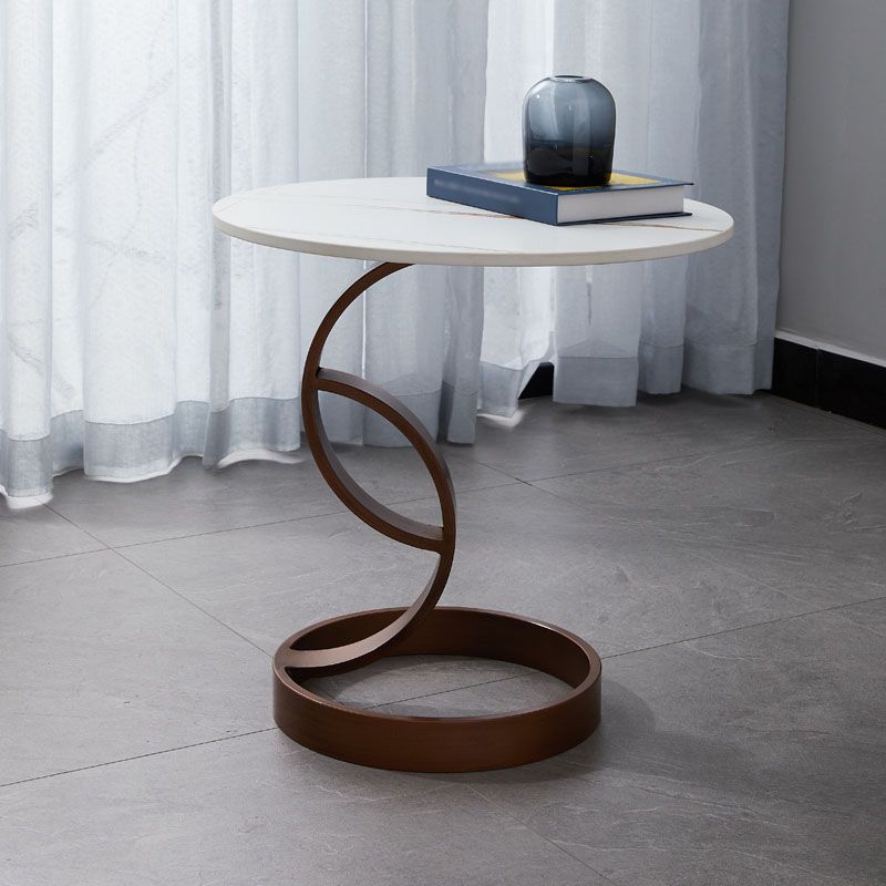 1 Single Slate Round Coffee Table Modern Cocktail Table for Living Room