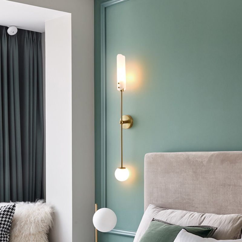 Industrial Glass Globe Wall Light Polish Finish Lighting for Dining Room