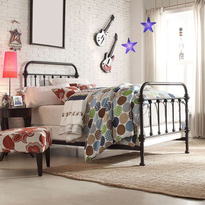 45.27" High Open-Frame Bed Metal Wire-Grid Bed with Custom Gold Legs