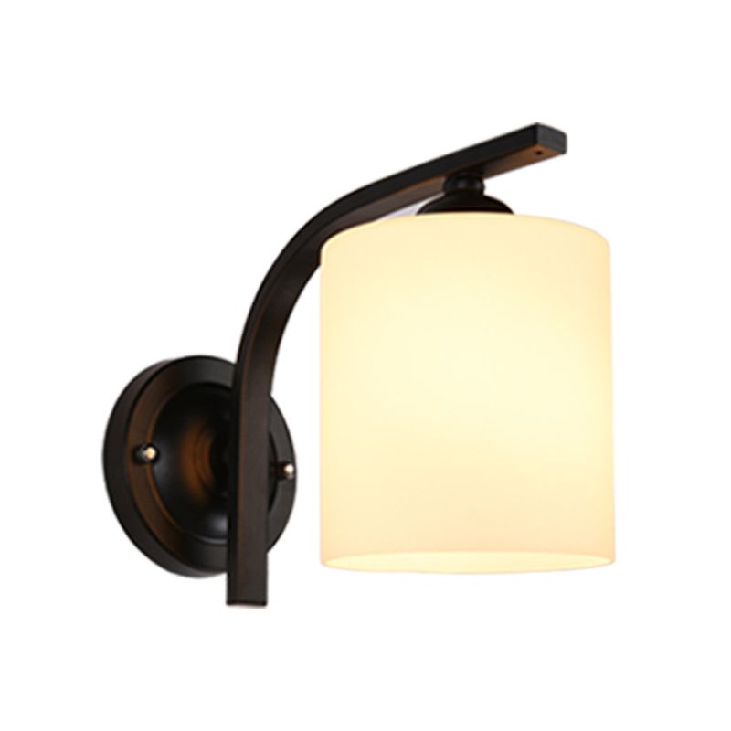 Contemporary Vanity Lamp Cylinder Glass Wall Light Fixture for Bathroom